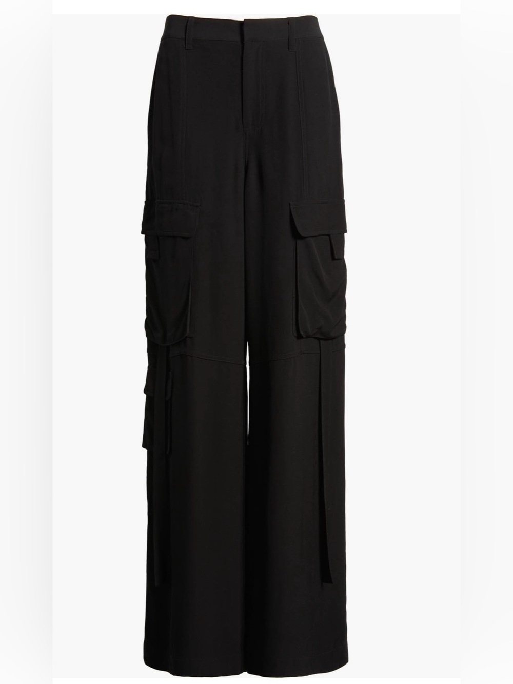 Frame high waist utility cargo pants in black, size 2